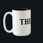 Taza Bicolor El jefe<br><div class="desc">Este diseño humorístico y minimalista lo convierte en un regalo perfecto para los recién casados.</div>