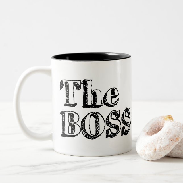 Taza Bicolor El Jefe Real (Con donut)
