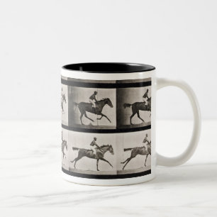 Taza Bicolor El jinete en un caballo galopante, platea 627 de