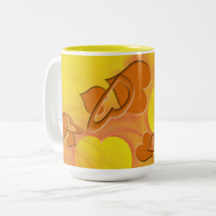 Taza Bicolor El lado más suave de los corazones Naranjas