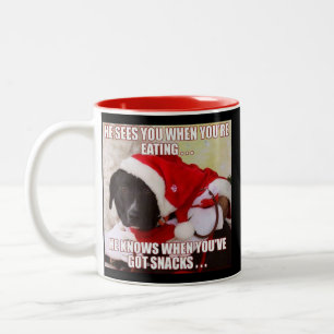 TAZA BICOLOR ÉL LE VE CUANDO USTED ESTÁ COMIENDO. ÉL SABE