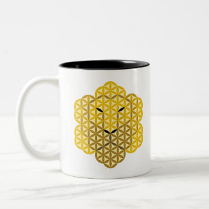 Taza Bicolor El León de la Vida - macho alfa 02, animales sagra