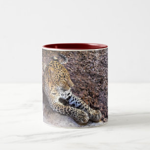 Taza Bicolor El leopardo en reposo