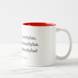 Taza Bicolor El libro se cae de la silla (Esquilo)