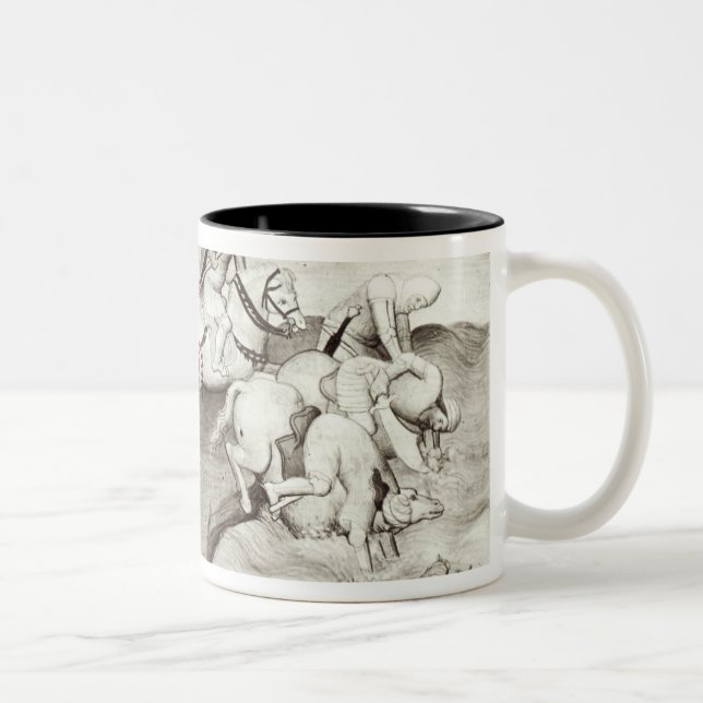 Taza Bicolor El líder mongol, Hulagu, khan del Ilkhanate (Derecha)