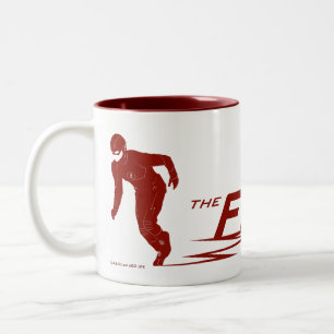 Taza Bicolor El logotipo de destello del nombre del superhéroe