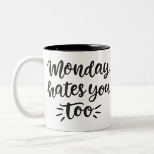 Taza Bicolor El lunes te odia a ti también a los hombres regalo