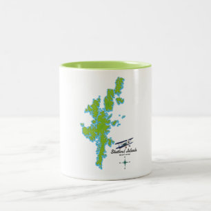Taza Bicolor El mapa de las Islas Shetland
