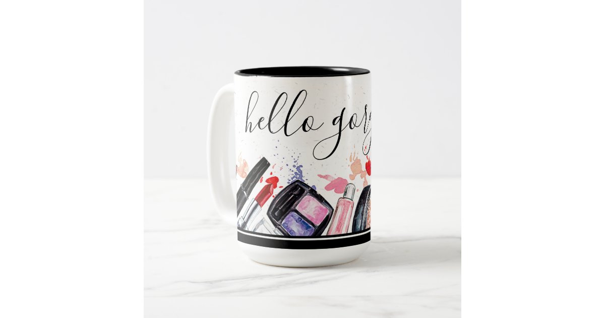 Taza Bicolor El maquillaje de encargo de los cosméticos del Taza Bicolor El maquillaje de encargo de los cosméticos del