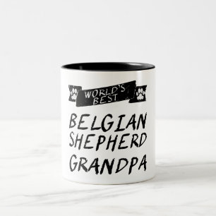 Taza Bicolor El mejor abuelo belga del pastor del mundo