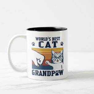 Taza Bicolor El mejor abuelo del gato del mundo