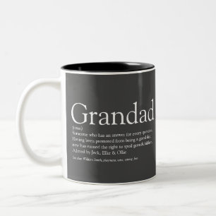 Taza Bicolor El mejor abuelo del mundo, el papá, define gris