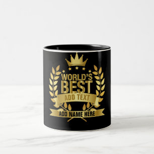 Taza Bicolor El Mejor del Mundo para Cualquiera Negro y Dorado