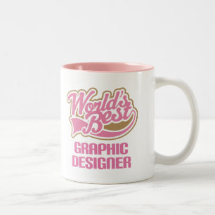 Taza Bicolor El mejor diseñador gráfico de los mundos rosados