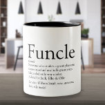 Taza Bicolor El mejor funculo de la historia del mundo, tío de<br><div class="desc">Personaliza para tu tío o Funcle especial favorito para crear un regalo único y divertido. Una manera perfecta de mostrarle lo increíble que es cada día. Diseñado por Thisisnotme©</div>