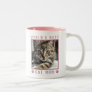 Taza Bicolor El mejor gato del mundo: Mamá Rosa imprime una fot