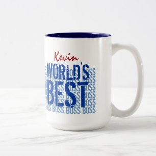 Taza Bicolor El mejor Grunge azul de Boss del mundo letra G451
