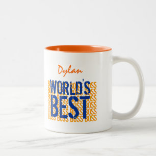 Taza Bicolor El mejor Grunge de Boss OrangeBlue del mundo letra