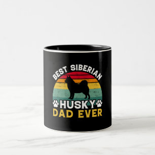 Taza Bicolor El mejor Husky Husky Padre Siberiano, tributo al D
