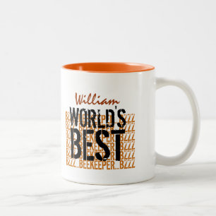 Taza Bicolor El mejor negro W1962 del oro del apicultor del