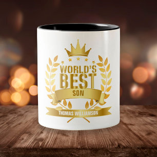 Taza Bicolor El mejor oro divertido del mundo para el hijo