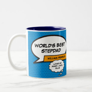 Taza Bicolor El mejor padrastro de la historia, el libro de cóm