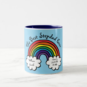 Taza Bicolor El Mejor Padrastro Jamás Padrastro Arcoíris Azul