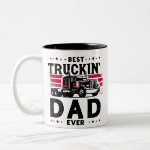 Taza Bicolor El mejor papá camionero del mundo