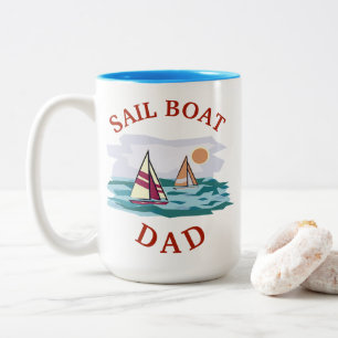 Taza Bicolor ¡El mejor "PAPÁ DE BARCO DE VELA"! Día del padre