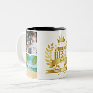 Taza Bicolor El Mejor Papá del Mundo Día del Padre Collage de 4