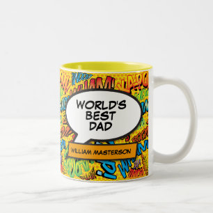 Taza Bicolor El mejor papá del mundo Papá Padre Diversión Libro