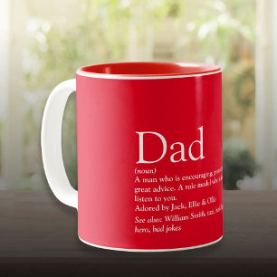 Taza Bicolor El mejor papá del mundo papá papá padre definición