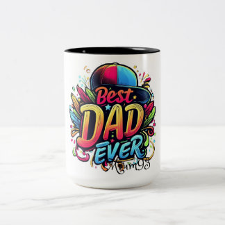 Taza Bicolor "El mejor papá del mundo: Personalizado pintado de