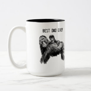 Taza Bicolor El mejor papá jamás gorila con el bebé