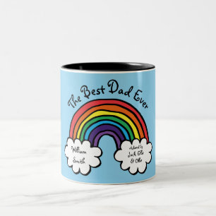 Taza Bicolor El Mejor Papá, Papito, Padre del Mundo Arcoíris Az