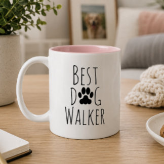 Taza Bicolor El mejor paseador de perros de todos los tiempos.