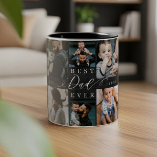 Taza Bicolor El mejor regalo de papá jamás Collage de fotos de