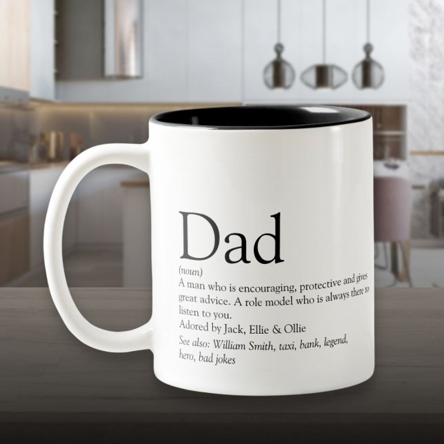 Taza Bicolor El mejor regalo del mundo papá papá papá papá amig (World's Best Ever Dad Daddy Father Definition Fun Two-Tone Coffee Mug)
