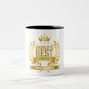 Taza Bicolor El Mejor Tío Funcle del Mundo de Oro