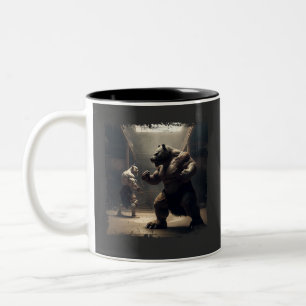 Taza Bicolor El mercado de la alba contra el oso en Dojo