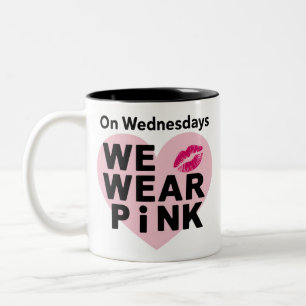 Taza Bicolor El miércoles nos ponemos rosa divertido San Valent