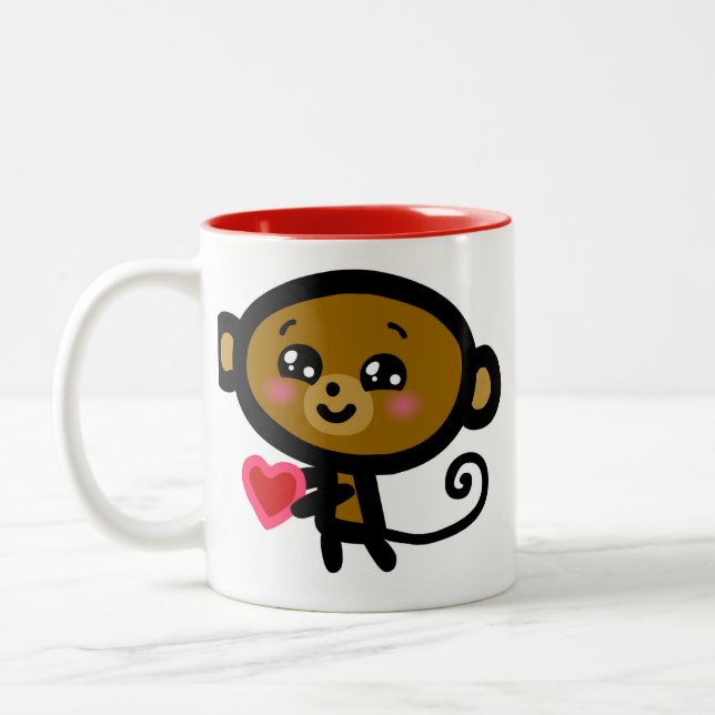 Taza Bicolor ¡El mono le ama! (Izquierda)