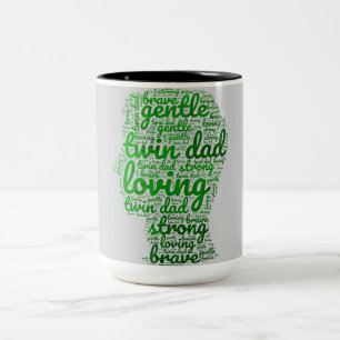 Taza Bicolor El mundo del Twin Dad Cloud Green y Gray
