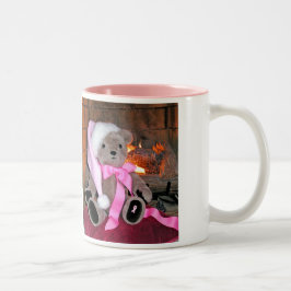 Taza Bicolor El navidad del peluche asalta la cinta rosada del