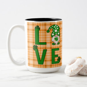 Taza Bicolor El oro fue sembrado en St Patrick's Day LOVE Gnome