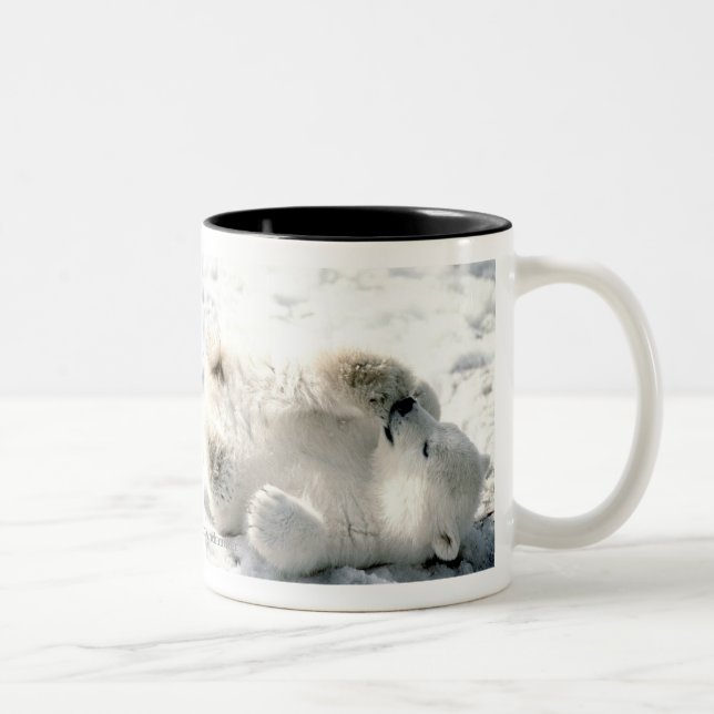 Taza Bicolor El oso polar Cub asalta (Derecha)
