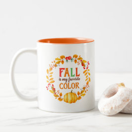 Taza Bicolor El otoño es mi color favorito Hojas de otoño Calab