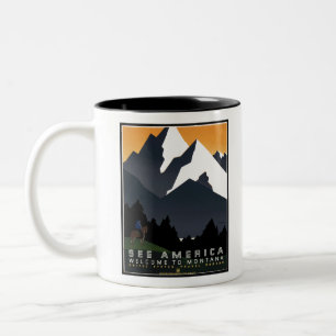 Taza Bicolor El paisaje de Montana: Fotos antiguas sin editar