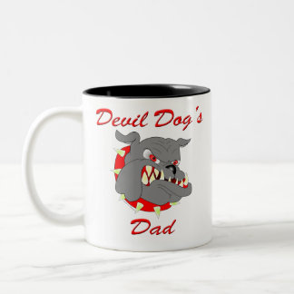 Taza Bicolor El papá del perro de diablo del USMC