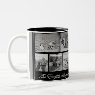 Taza Bicolor El pastor inglés - perro de la granja de América